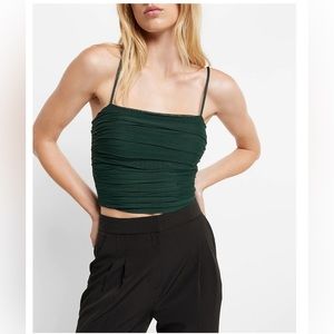 Body Contour Mesh Cropped Cami With Removable Cups